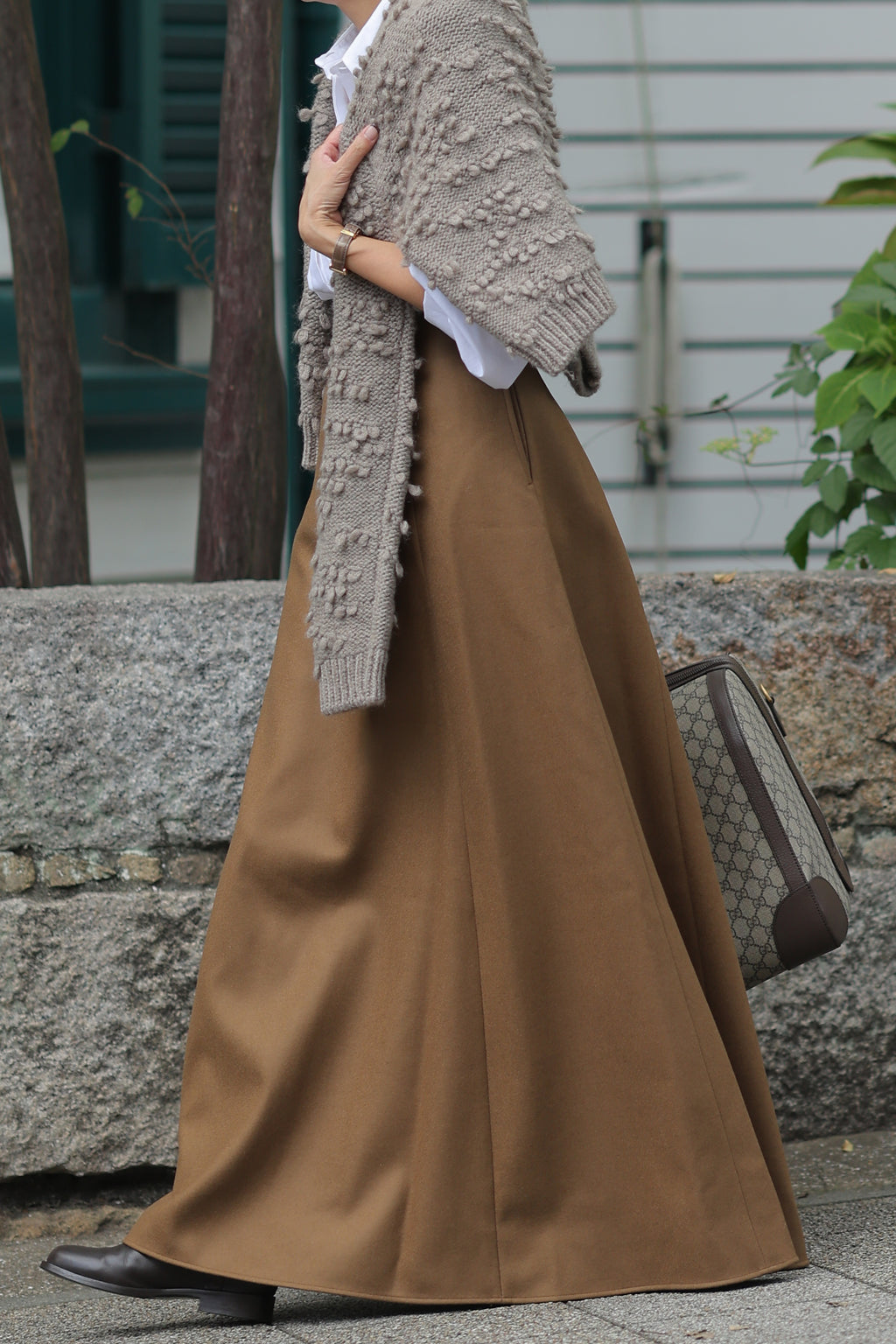 Wool Melton Lady Skirt Full