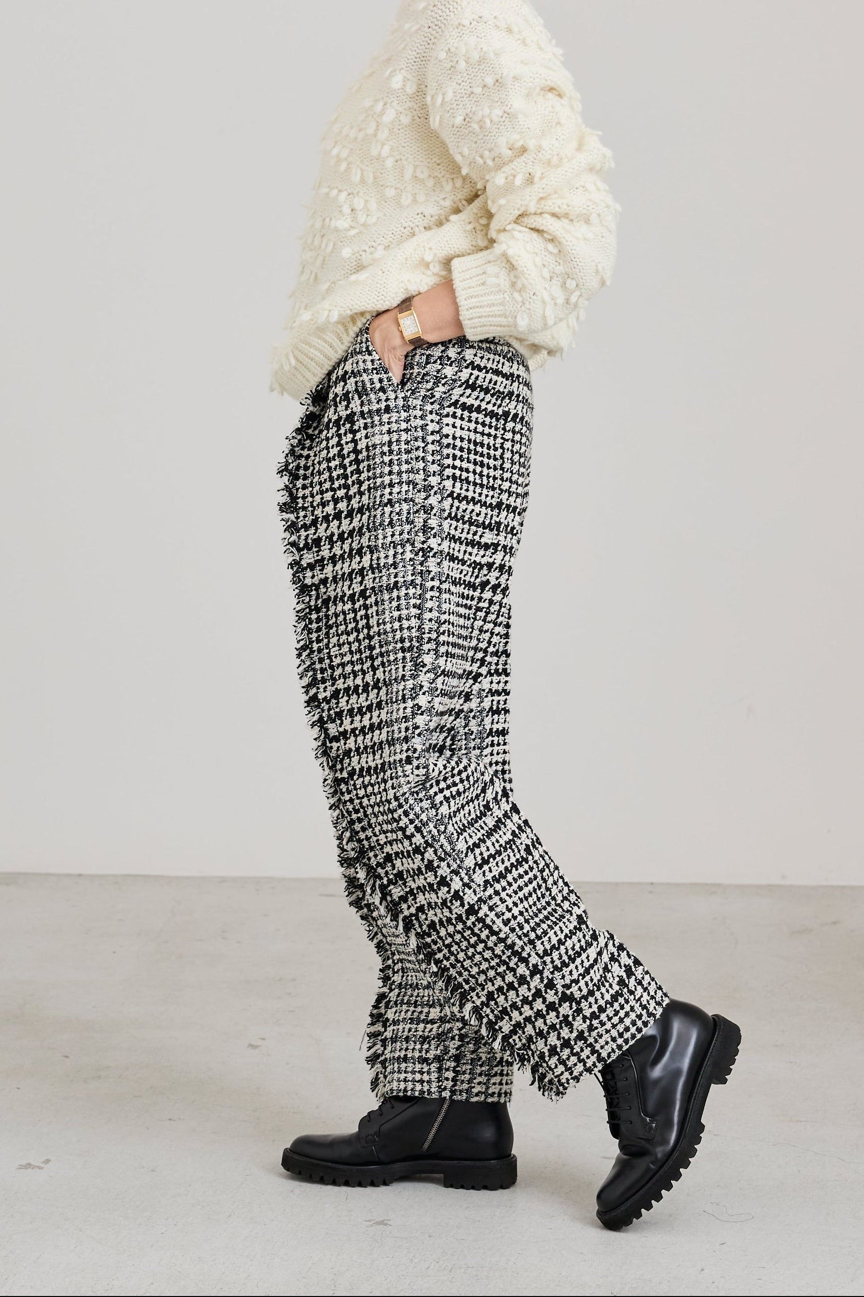 【PRE ORDER】Fringe tweed pants