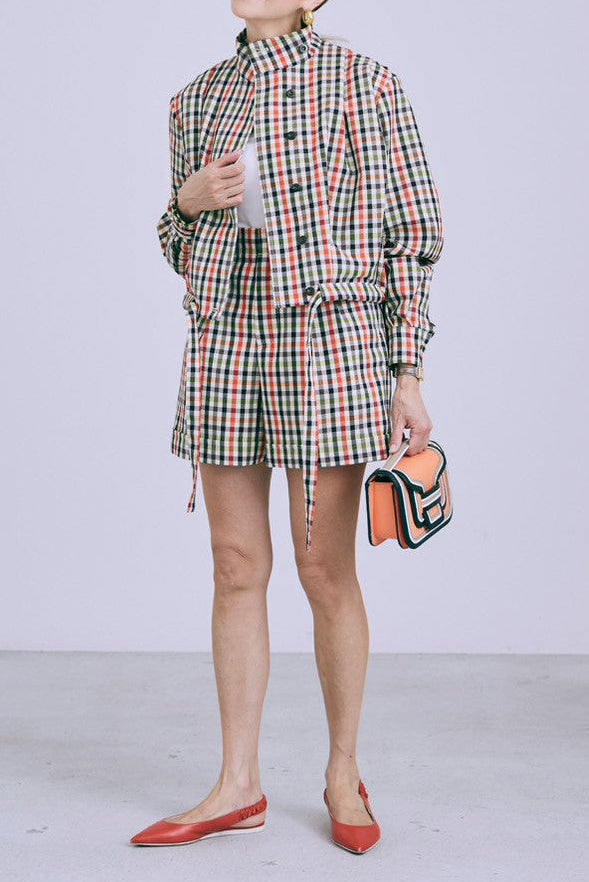 【PRE ORDER】Statement pants short -Original check pattern-
