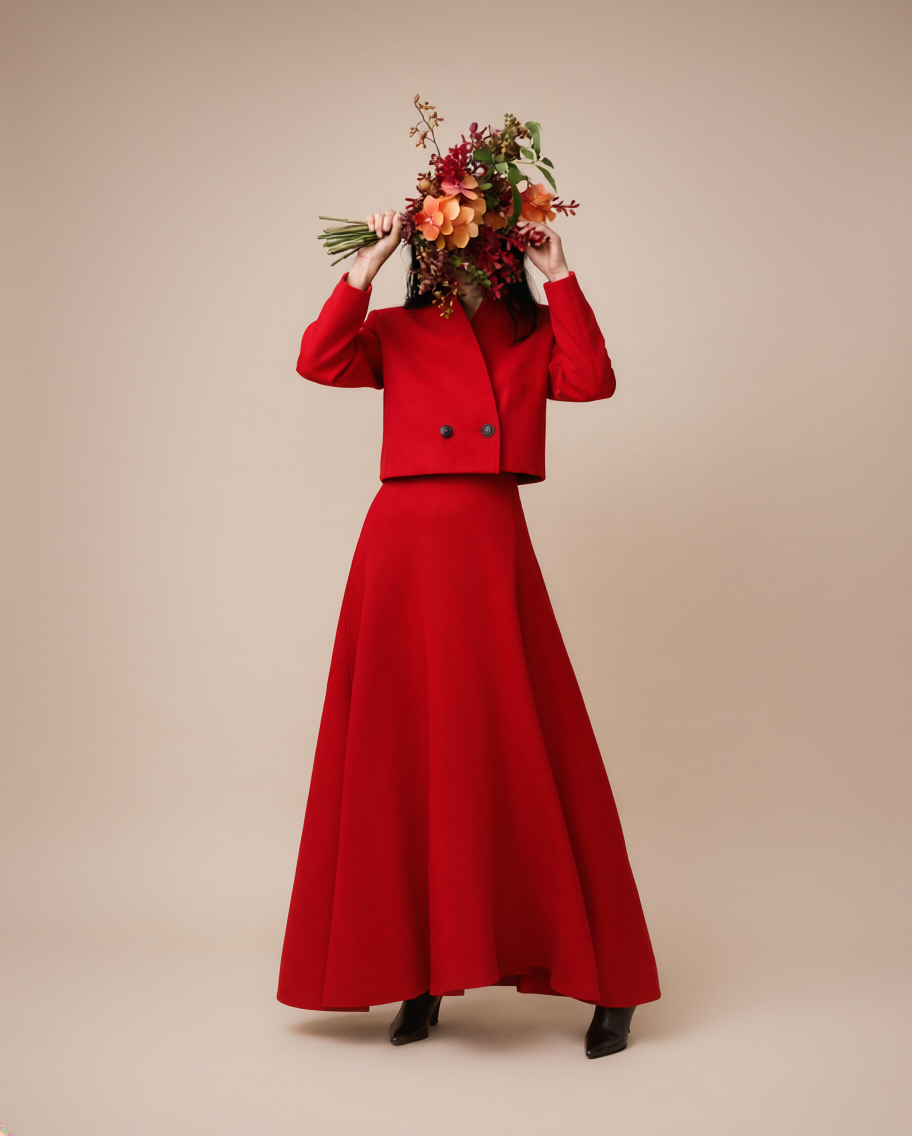 Wool Melton Full Lady Skirt